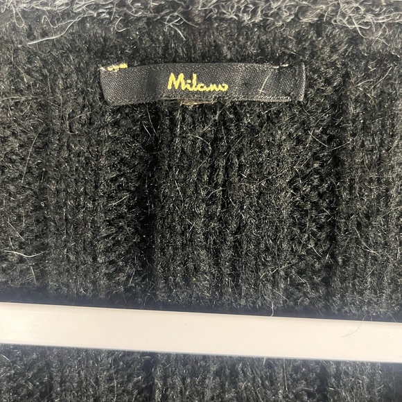 Milano Mohair Black and grey wool blend sweater with stitching details - Picture 2 of 4